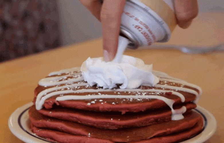 Swirling Whipped Cream On Pancake GIF
