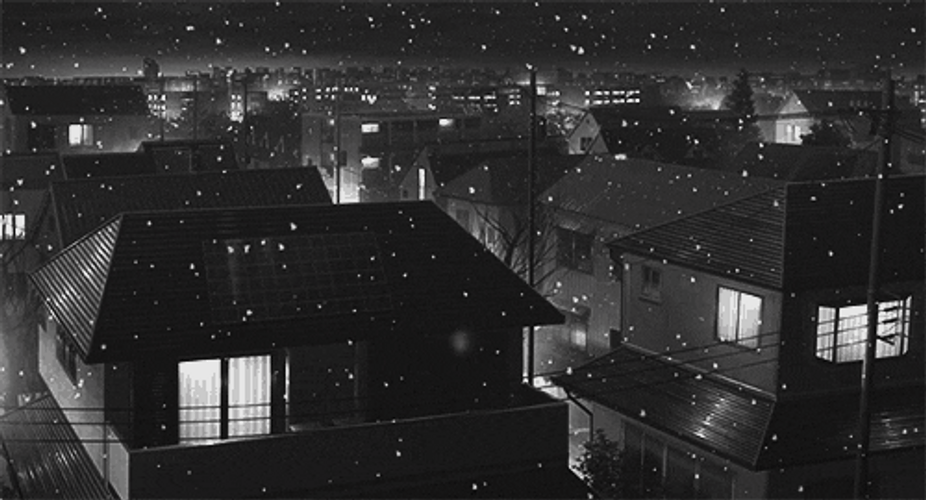 Sword Art Online Anime Snow Fall At Night GIF