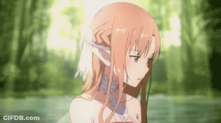 Sword Art Online Asuna Looking Up GIF