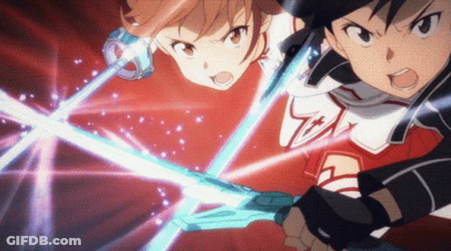 Sword Art Online Kirito Asuna Attack GIF