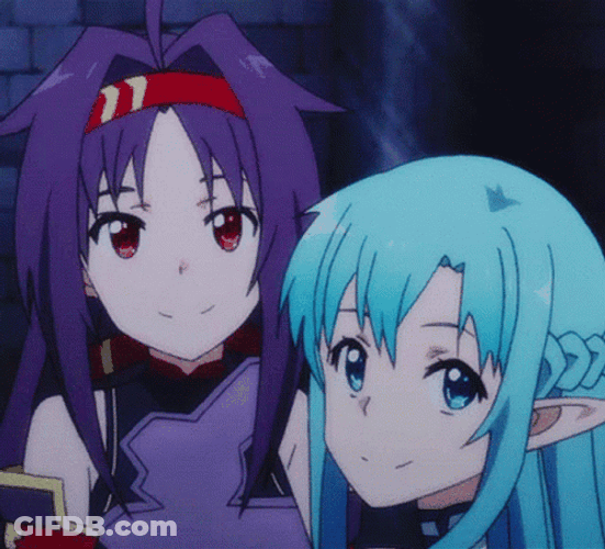 Sword Art Online Yuuki Asuna Peace GIF