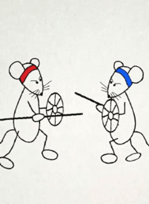 Sword Fight Drawing Mouse War GIF