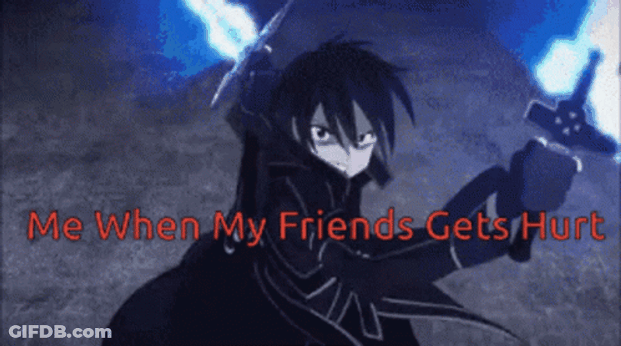 Sword Fighting Angry Kirito Friends Hurt GIF