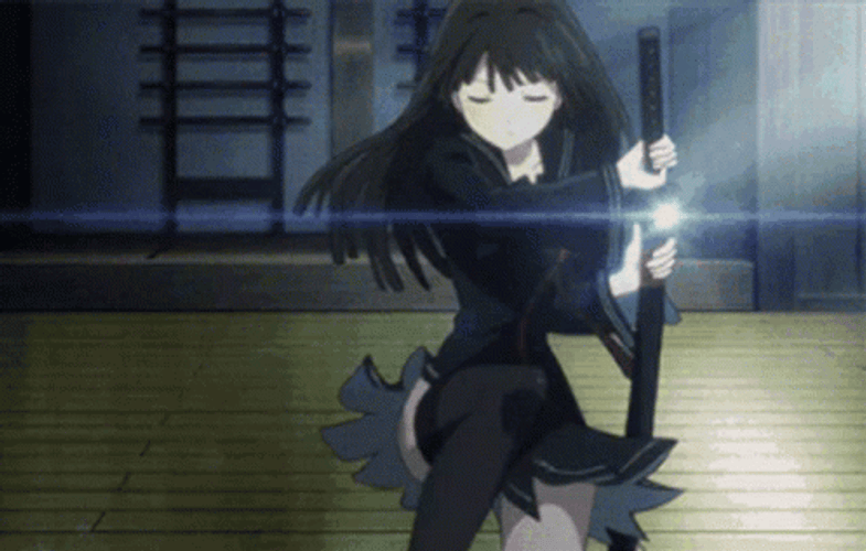 Sword Fighting Kisara Tendo Black Bullet GIF