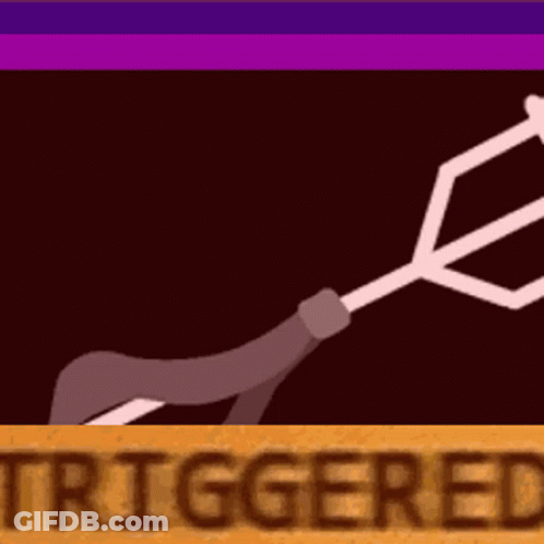 Sword With Purple Background Saying Triggered GIF