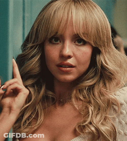 Sydney Sweeney Staring & Interested GIF