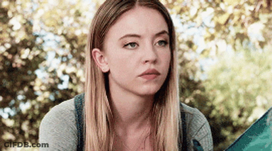 Sydney Sweeney Staring Seriously GIF