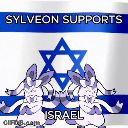 Sylveon With Israel Flag GIF