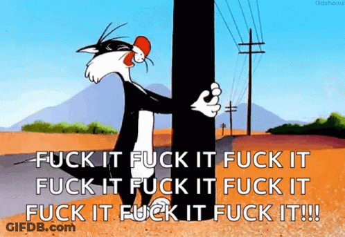 Sylvester From Looney Tunes Is Standing Next To A Pole With A Bottle In His Mouth . GIF