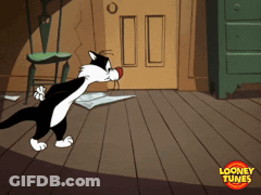 Sylvester From The Looney Tunes Cartoon Is Looking For Something GIF