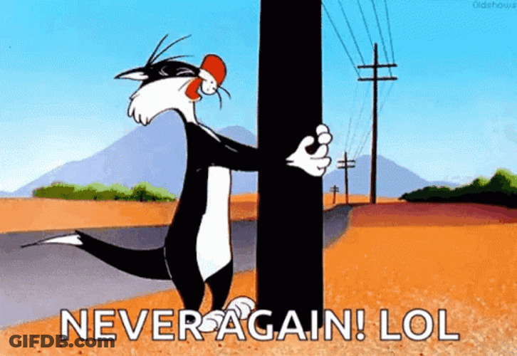 Sylvester Never Again Banging Head Against Wall GIF