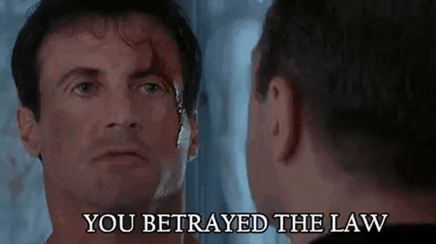 Sylvester Stallone Shouts You Betrayed The Law GIF
