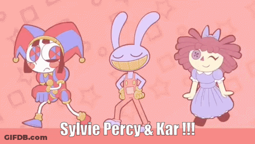 Sylvie Percy And Kar On Pink Background GIF
