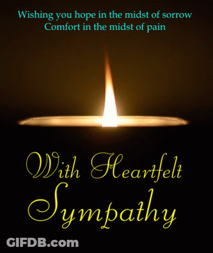 Sympathy Card With Candle Wishing Hope And Comfort GIF