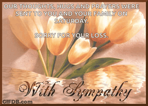 Sympathy Card With Flowers Thoughts Hugs Prayers GIF