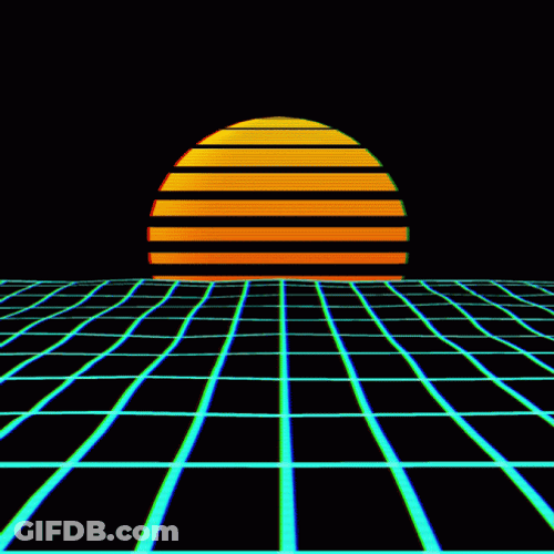 Synthwave 80S Lime Grid GIF