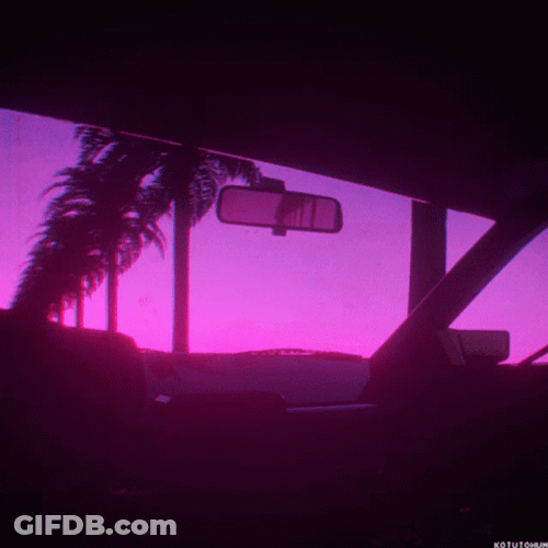 Synthwave Awesome Purple Sunset GIF