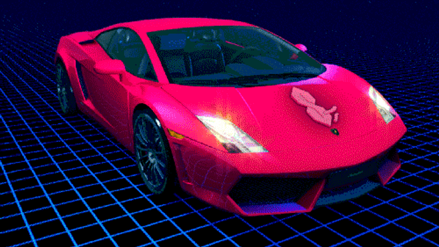 Synthwave Car Lazer Sportscar GIF
