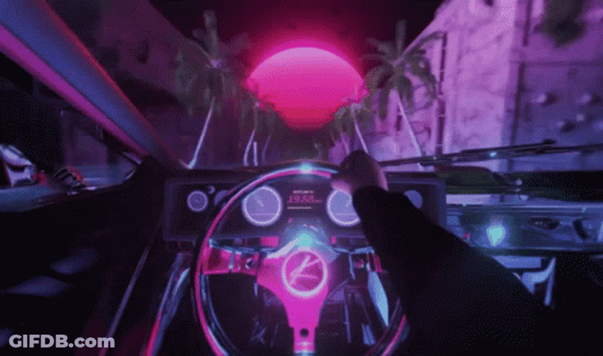 Synthwave Chillout Driving New Horizon GIF