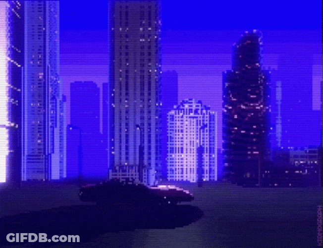 Synthwave Drive Easy Skyscrapers GIF