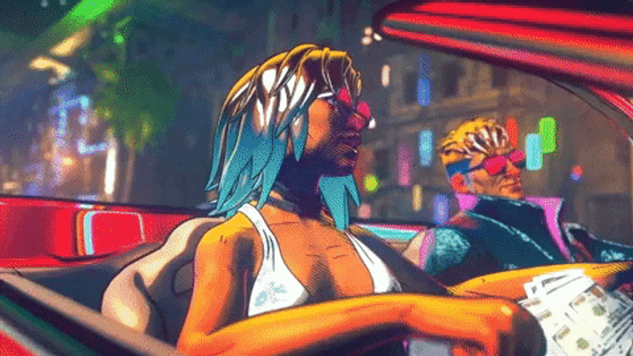 Synthwave Excited Psychedelic Date Night GIF