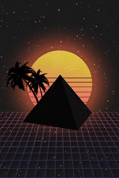 Synthwave Futurism Retro Pyramid GIF