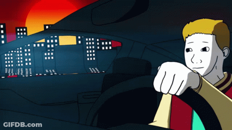 Synthwave Hotline Miami Doomer Driving GIF