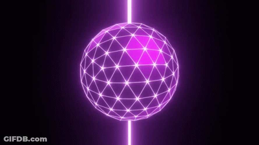 Synthwave Lilac Lights Sphere GIF
