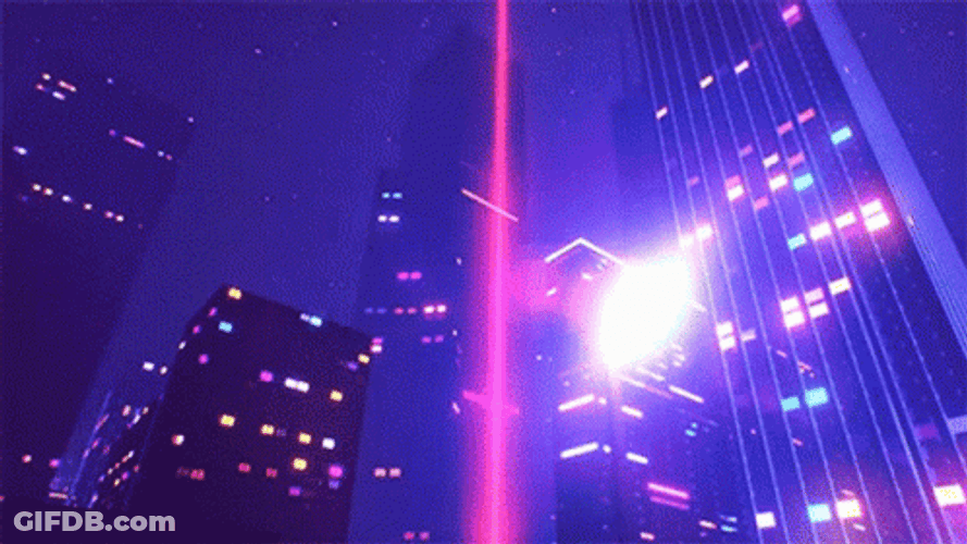 Synthwave Night TIme City Driving GIF