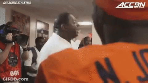 Syracuse Athletics Man In Orange Shirt Talking GIF