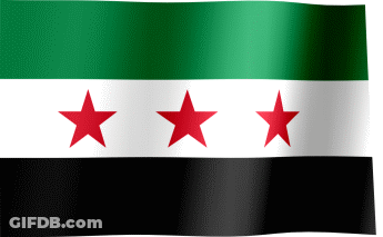Syria Flag With Three Red Stars GIF
