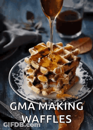 Syrup Poured On Waffles GIF