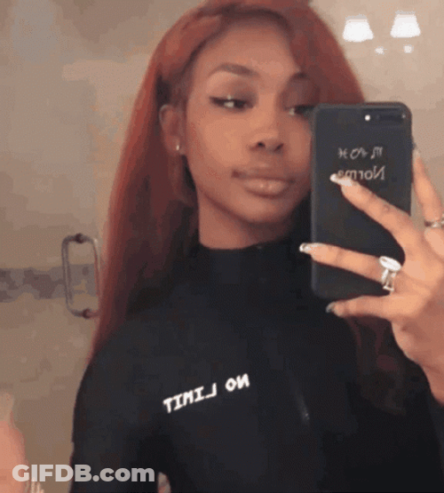 Sza Ginger Hair Selfie Mirror Check GIF
