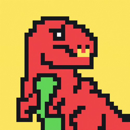T-Rex Dinosaur Pixel Cartoon GIF