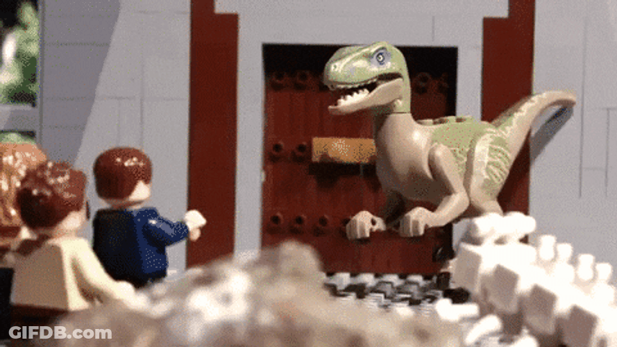 T-Rex Jurassic Park Lego GIF