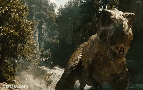 T-Rex Mouth Open Saying Kepler GIF