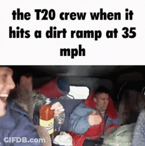 T20 Crew Hitting Dirt Ramp At 35 Mph GIF