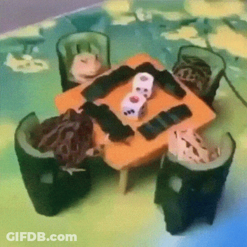 Table And Chairs Made Of Ice Cream GIF