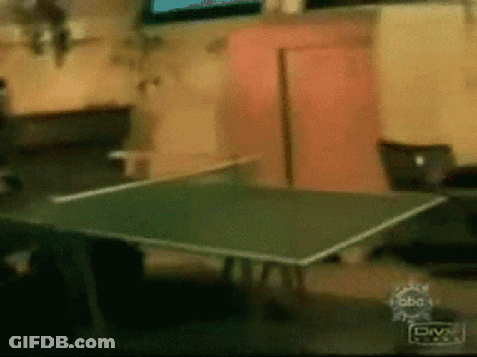 Table Tennis Broken In Two GIF