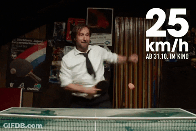 Table Tennis Game Of Endurance Man With Tie GIF