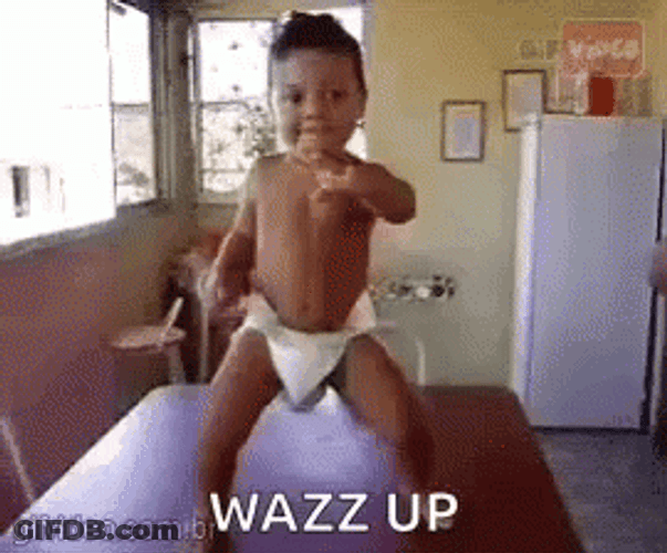 Table Top Dancing Baby Wazzup GIF