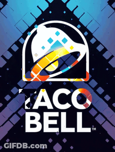 Taco Bell Logo On Blue Purple Background GIF