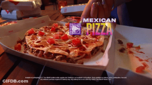 Taco Bell Mexican Pizza Advertisement GIF