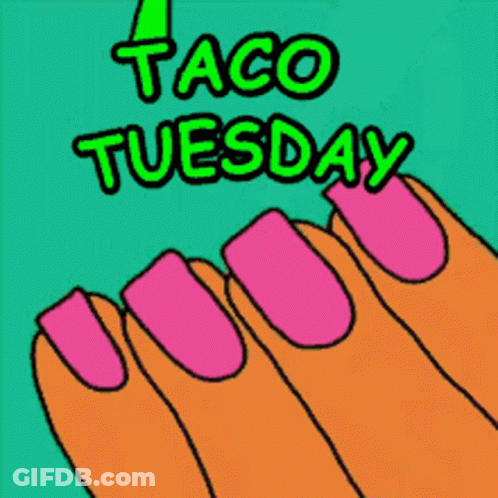 Taco Tuesday Sign With Smiley Face GIF