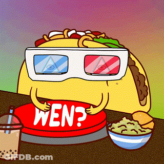 Taco Wearing 3D Glasses At Table GIF