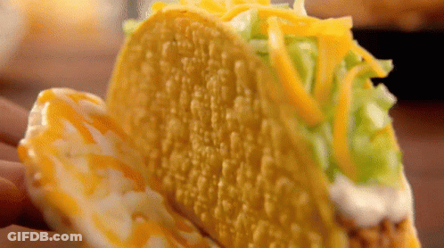 Taco With Cheese Lettuce Sour Cream GIF