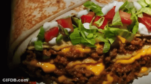 Taco With Meat Cheese And Vegetables GIF