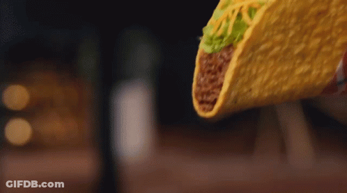 Taco With Meat Cheese Lettuce Tomatoes GIF