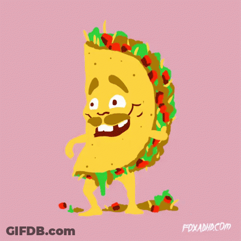 Taco With Mustache And Legs GIF