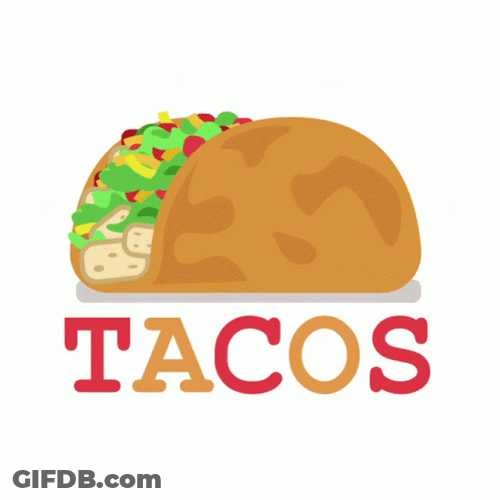 Tacos Animated Text Changing Colors GIF